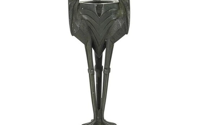 Signed Art Deco Bronze Urn