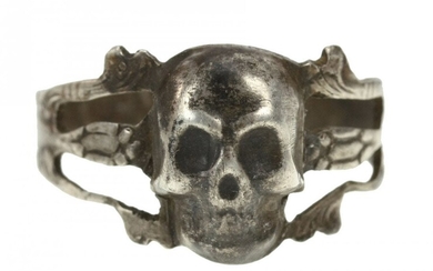 Silver ring with skull and snakes - Russian Empire.
