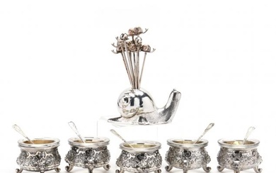 Six Vintage French Silverplate Dining Accessories