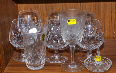Six Waterford "Lismore" Snifters & Other Cut Glass
