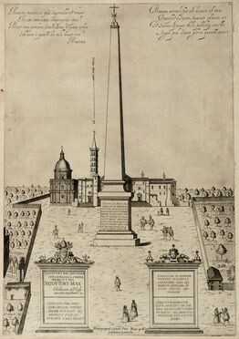 Sixtus V Pont. Max. Obeliscum Aegypto ad vectum Augusto in eius mausoleo... 1587.
