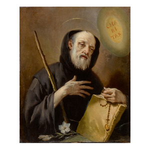 Sold Without Reserve | GIOVANNI BATTISTA TIEPOLO | ST. FRANCIS OF PAOLA HOLDING A ROSARY, BOOK, AND STAFF