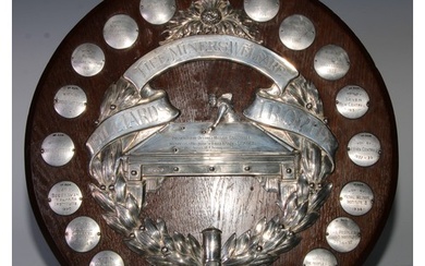 Sport - a George V silver presentation trophy shield, Fife M...