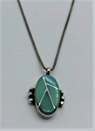 Sterling Silver & Turquoise Pendant Necklace