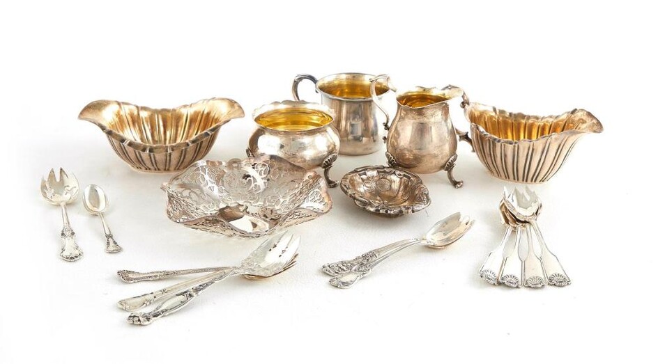 Sterling silver tablewares and flatware (18pcs)