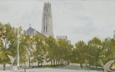 Study for Riverside Church from Grant's Tomb