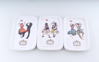 TAP Air "Dances Of Portugal" Trays Lot Of Three