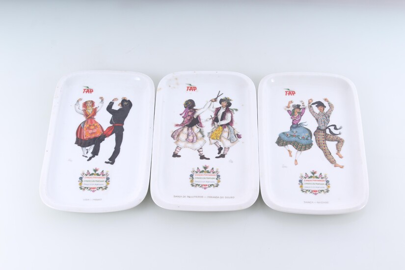 TAP Air "Dances Of Portugal" Trays Lot Of Three