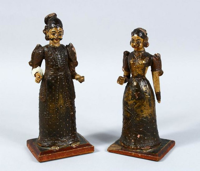 TWO INDIAN KASHMIRI / MUGHAL CARVED WOOD & LACQUER