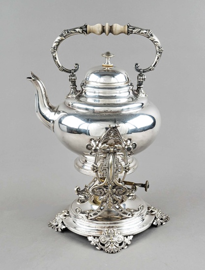 Tea kettle on rechaud, German, c. 1