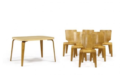 Thaden-Jordan, Mid-Century Dining Table and Six Chairs