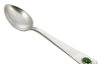 The Kalo Shop spoon mounted with an applied cabochon stone, #6958 7/8"w x 4 1/4"l