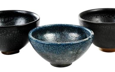 Three Chinese Jian Type Tea Bowls