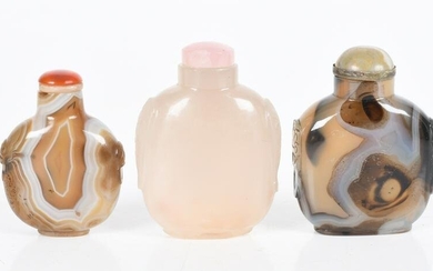 Three Chinese Snuff Bottles, Agate
