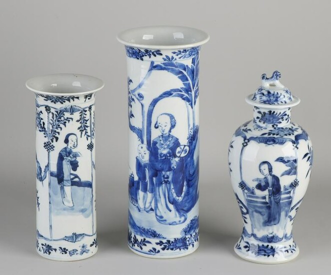Three antique Chinese porcelain Kang Xi style