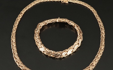 Tiffany & Co. 14K Graduated Byzantine Necklace and Bracelet