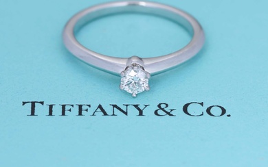 Tiffany & Co. Brilliant platinum solitaire ring, approx. 0.23 ct