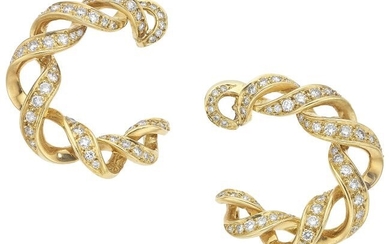 Tiffany & Co. Diamond, Gold Earrings Stones