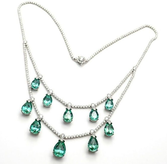 Tiffany & Co Platinum 5.25ct Diamond Green Tourmaline