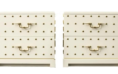 Tommi Parzinger Mid-Century Studded Dressers, Pr