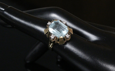 Topaz and diamond ring.