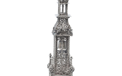 Tower-Shaped Spicebox in High-Quality Filigree – Eastern Europe (Galicia), Late...
