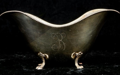 Towle sterling helmet form sauce boat with a beaded