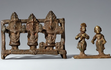 Two Indian copper alloy figure groups. 18th/19th century