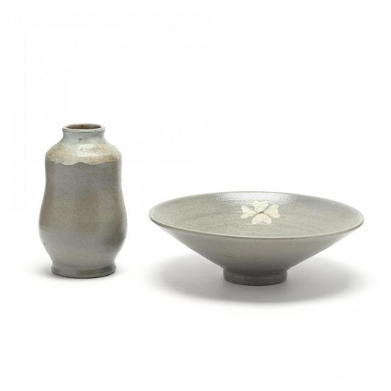 Two Rare Ben Owen Master Potter Salt Glaze Pieces