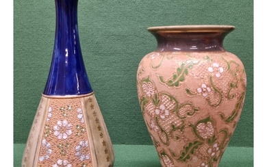 Two Royal Doulton salt glaze Vases.