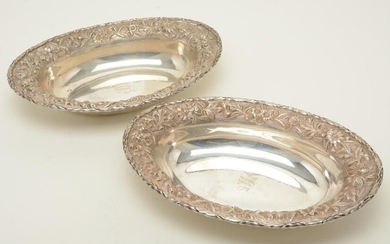 Two S. Kirk & Son sterling silver large oval serving