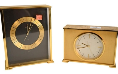 Two Tiffany and Company Desk Clocks, to include brass
