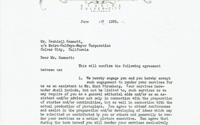 Typed Document Signed. MGM 1935