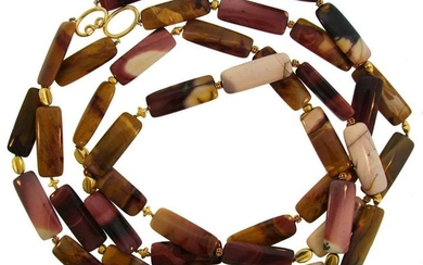 VERDURA Agate Bead Strand NECKLACE with Yellow Gold