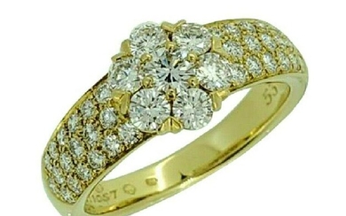 Van Cleef & Arpels 18k Yellow Gold Diamond Fleurette