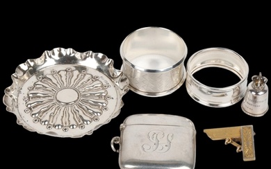 Various silver, including pin tray, Elizabeth II Coronation ...