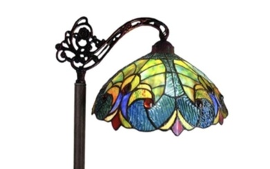 Victorian Style Stained Art Glass Reading Lamp