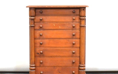 Victorian mahogany and pine collectors chest