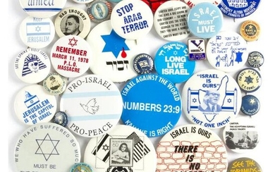 Vintage Group of 42 Israel Cause Buttons