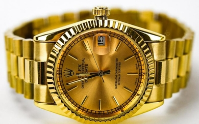 Vintage Rolex 18kt Gold Wrist Watch w Orig Box