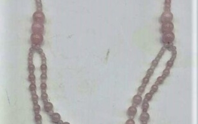 Vintage Rose Quartz Double Strand Necklace