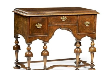 WILLIAM AND MARY WALNUT AND FEATHERBANDED LOWBOY LATE