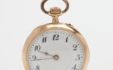 WOMEN'S POCKET WATCH, 14 K GOLD, JCF, circa 1900, anchor channel with crown, 19,9 g.