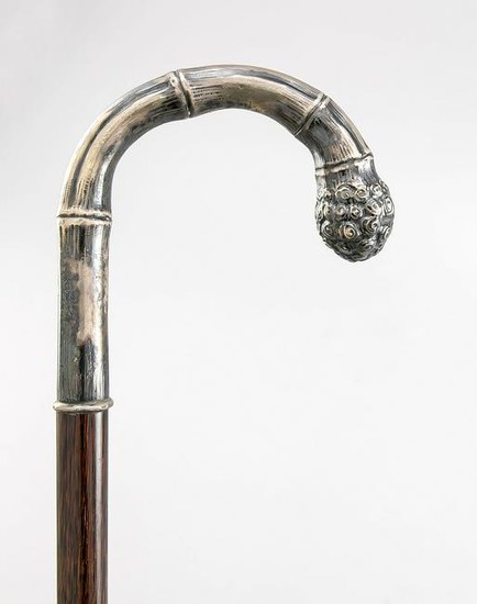 Walking stick with silver handle, German, around 1900,...