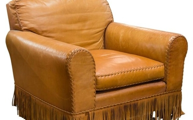 Western Style Leather Club Chair