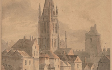 William Fleetwood Varley, British 1785-1856- Redcliffe Church, Bristol; pen and...