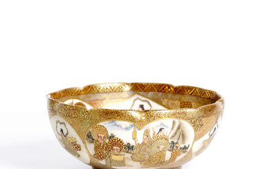 fine detailed, antique, Japanese, Meiji period foliate, small bowl