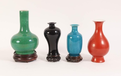 iGavel Auctions: Four Chinese Porcelain Monochrome Vases, Qing Dynasty ASH1