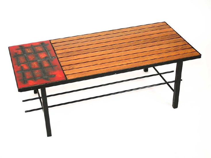 FRENCH MID CENTURY VALLAURIS COFFEE TABLE CLOUTIER TILE