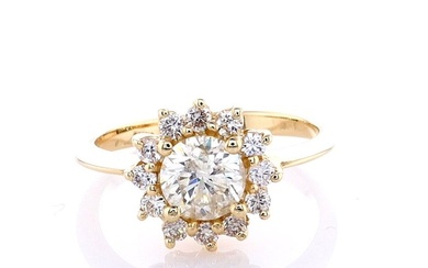 0.98 Tcw Diamonds ring Ring - Yellow gold - 0.75ct. Diamond - Diamond